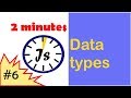 Javascript for beginners in 2 minutes #6 - Data types