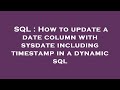 SQL : How to update a date column with sysdate including timestamp in a dynamic sql