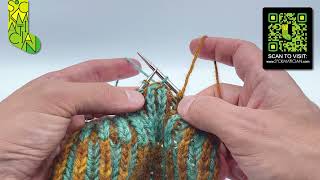 Simple Right-Leaning Single Decrease in Inverted Double-Knitted Brioche — A Sockmatician Tutorial