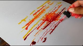 Easy Abstract Painting / Landscape / Ink on Paper / Demonstration