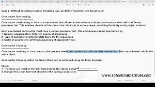 Core Java OOPS Part - 08 | Constructor in Java | Constructor Chaining