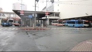 熊本交通センターに出入りする路線バス(熊本市中央区桜町 再開発前 2014.6)①