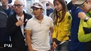 SNSD Kwon Yuri and Kim Youngkwang airport moments