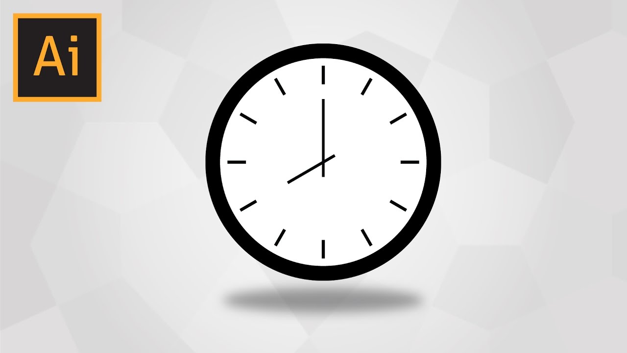 How To Draw A Simple Clock In Adobe Illustrator Youtube