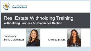 Real Estate Withholding Training