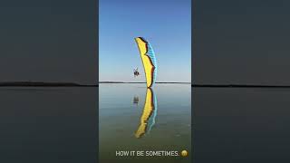 PARAMOTOR TOUCHES WATER WITH WING!