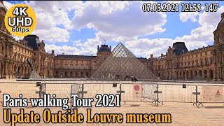 🇫🇷Paris 4K Walker l Paris walking tour l update Louvre Museum l Musée du Louvre Paris,France
