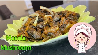 Super yummy MASALA MUSHROOM recipe using jumbo mushrooms with English and Urdu subtitles