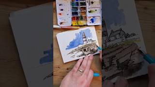 How to Draw a Simple Lighthouse - Hook Lighthouse in County Wexford  - A line and was drawing