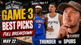 (GIVEAWAY!) Spurs vs Thunder Game 3 Picks Today | NBA Playoff Best Bets & Breakdown | Friday May 22