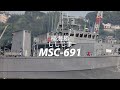 護衛艦「あさぎり」・護衛艦「とね」・掃海艇「ひらしま」・掃海艇「たかしま」・掃海艇「ししじま」出入港❗️