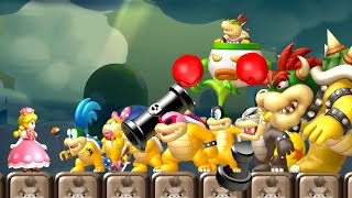 New Super Mario Bros. U Deluxe - All Bosses with Peachette (No Damage)