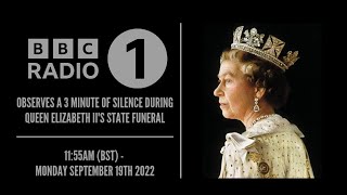 BBC Radio 1 observes a moment of silence during the end of Queen Elizabeth II's funeral (19/09/2022)