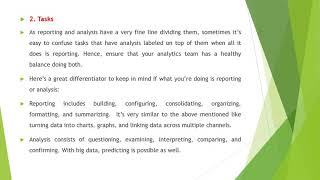 Analysis vs Reporting