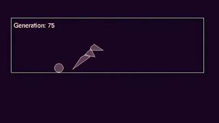 genetic algorithm learning to jump over the ball, man