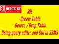 SQL - create table and drop tabe
