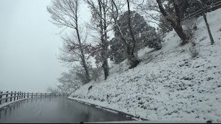 雪降る富士山（ふじやま）公園へ　鹿沼市　【車載動画】