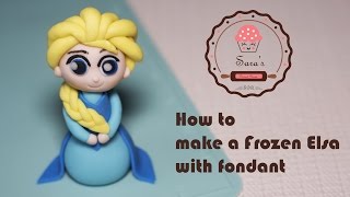 How to make a Frozen Elsa as  cake topper with fondant