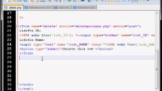 PHP/MySQL Tutorial - Add/Update and Delete Part 5