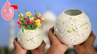 Cement Flower Pot Making at home / White Cement Craft Ideas / Diy Easy Cement Craft Ideas
