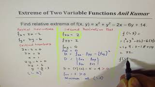 Partial Derivative and Second Derivative Test for Multivariable Extrema