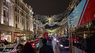 Christmas Eve 2024 || London || Walking Tour from Oxford Circus to Leicester Square