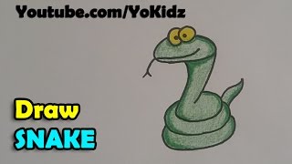 How to draw a Cartoon Snake