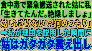 【スカッとする話】食中毒で緊急搬送された義母。私「生きてたんですね。家の鍵は返して貰いました」親戚一同に薄情物と罵られたが、私が理由を説明すると義母がガタガタ震え出