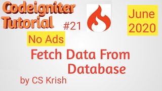 How to Fetch Data From Database in Codeigniter in Hindi