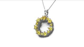 Johareez 13.65CTW Genuine Yellow Cubic Zircon .925 Sterling Silver Pendant