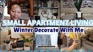 SMALL APARTMENT LIVING/WINTER DECORATE WITH ME❄️/KITCHEN AND PANTRY RESET/LOW INCOME LIVING