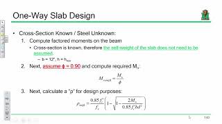 CE 413 Lecture 15:  One-Way Slab Design Example (2020.02.17)