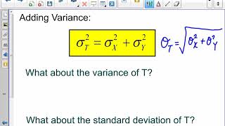 AP Stats - 6.2B - Combining Random Variables