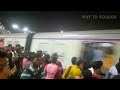 local train rush hour in india bidhannagar station kolkata west bengal । sealdah gede local train