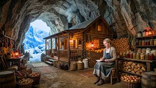 Forced to Be Homeless—They Never Expect to Find Her Inside a Stone Cave With Cabin Full of Firewood