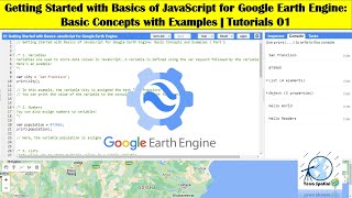 Getting Started with Basics of JavaScript for Google Earth Engine: Basic Concepts with Examples | 01