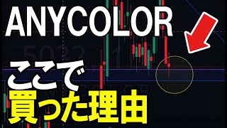 ＡＮＹＣＯＬＯＲ（5032）打診買いしました。株式テクニカルチャート分析