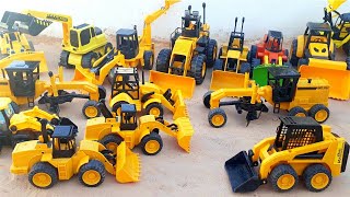 toy construction machinery and bucket truck