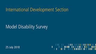 Model Disability Survey - Making disability visible in statistics (Part 1)