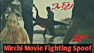 Mirchi Movie Fight Scenes Spoof // Prabhas fight of Rain in Mirchi Movie // Prabhas,Anushka Setty //