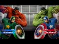 Hulk & Captain America VS Red Hulk & Green Captain America - Marvel vs Capcom Infinite