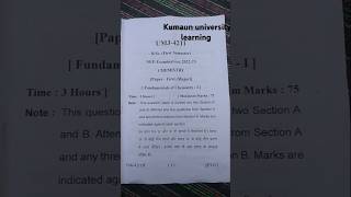 Bsc 1 semester chemistry paper NEP- 2023 ( Kumaun University)