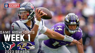 Houston Texans vs. Baltimore Ravens | 2023 Week 1 Game Highlights
