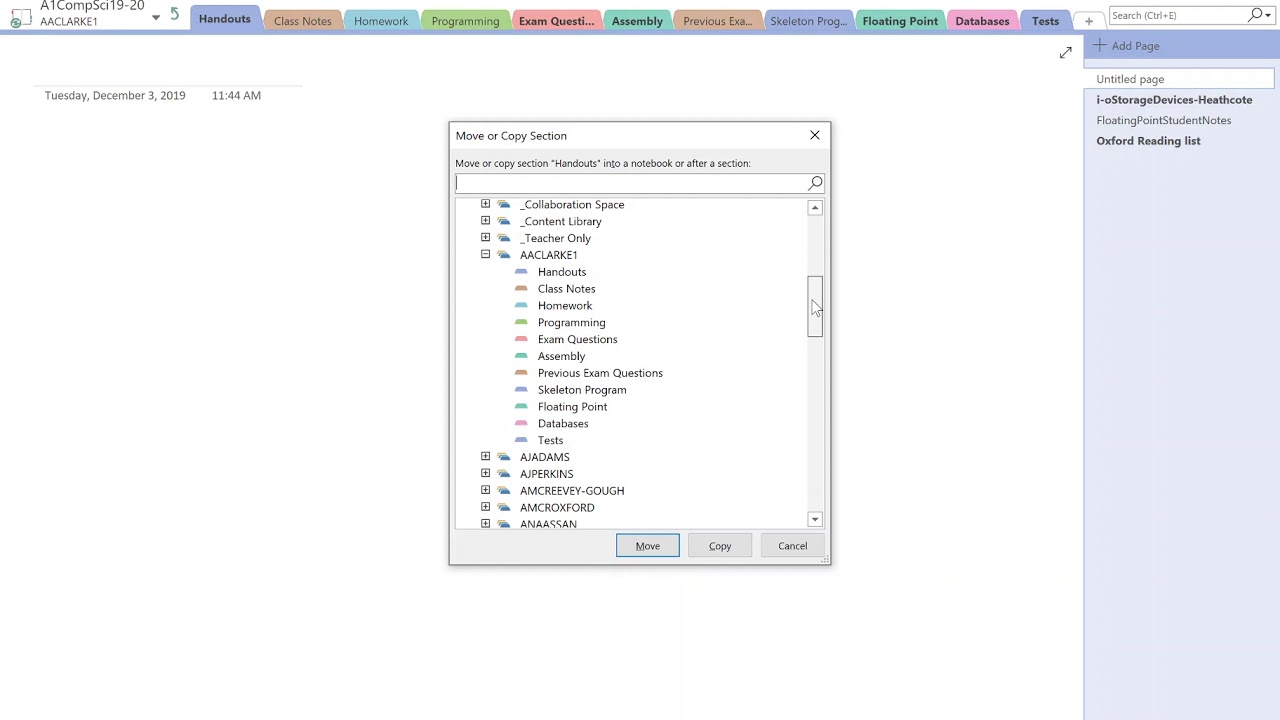 Moving OneNote Sections To A New Note Book - YouTube