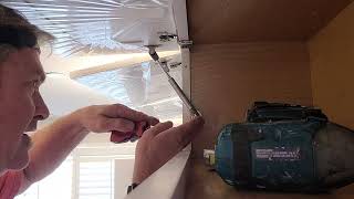 Installing gas struts on upswing cabinet doors simple dimensions