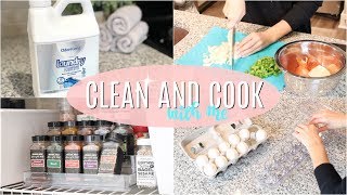 COOK WITH ME AND CLEAN WITH ME 2018 // CLEANING MOTIVATION // HEALTHY DINNER IDEAS