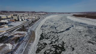 流氷の季節到来　黒竜江呼瑪県