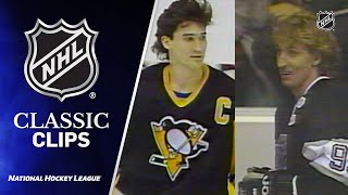 Gretzky and Lemieux square off in 1990 NHL All-Star Skills Competition