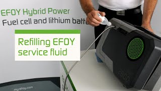 Refilling EFOY service fluid