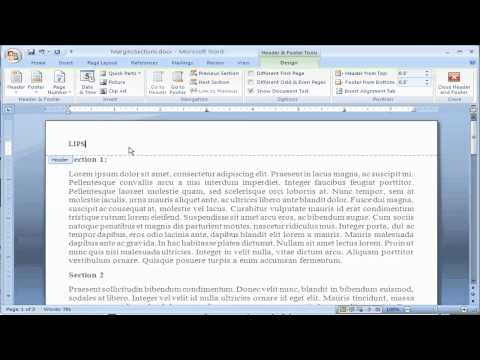 Adding a Header or Footer to Microsoft Word 2007 Adding a Header or Footer to Microsoft Word 2007